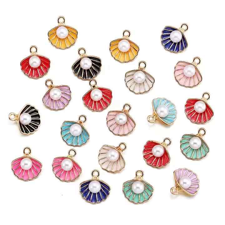 Seashell Charms with Pearl