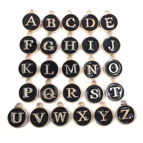 Alphabets Enamel Charm